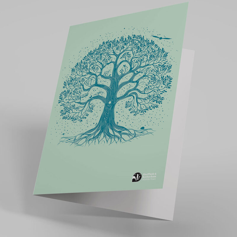 Nature-Inspired Tree Greetings Card: Lichen