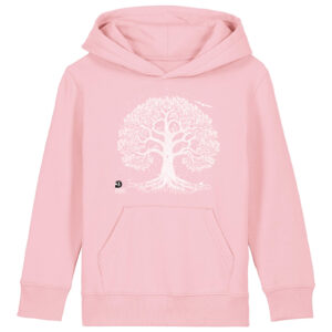 Nature-Inspired Tree Premium Organic Kids Hoodie: Cotton Pink