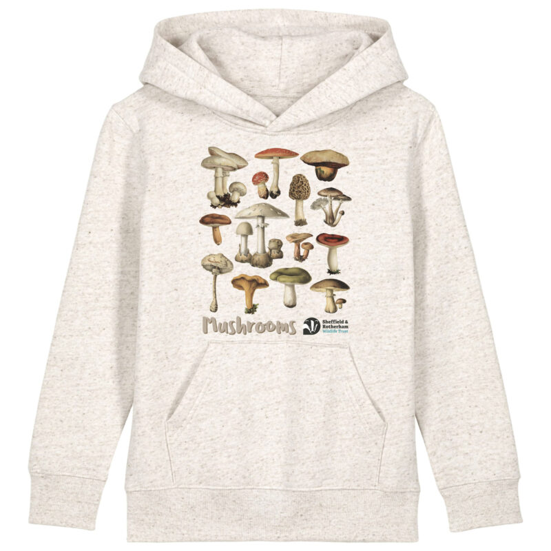 Mushrooms Kid's Premium Organic Hoodie: Eco-Heather