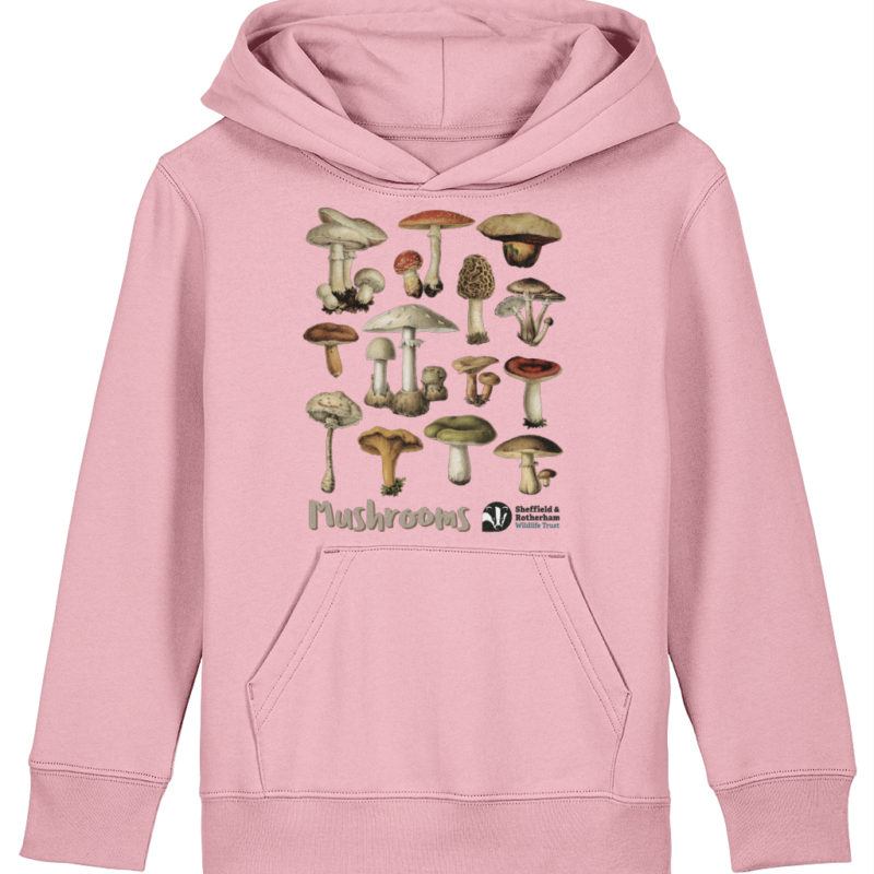 Mushrooms Kid's Premium Organic Hoodie: Cotton Pink