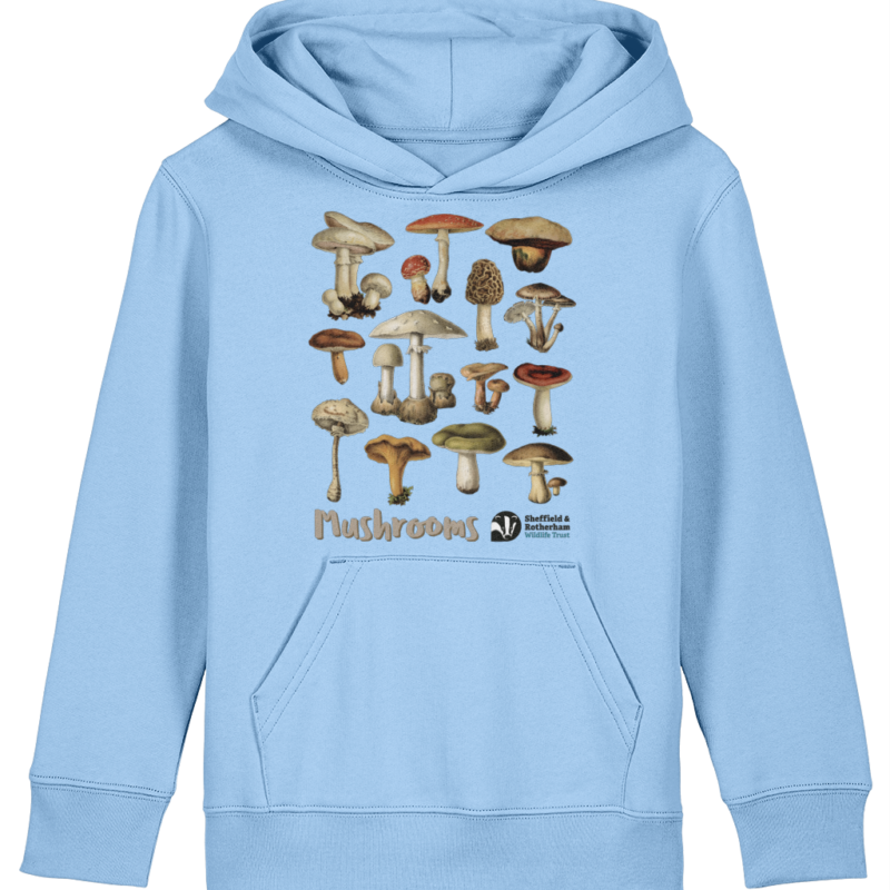 Mushrooms Kid's Premium Organic Hoodie: Blue Soul