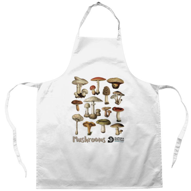 Mushrooms Illustration Apron - White